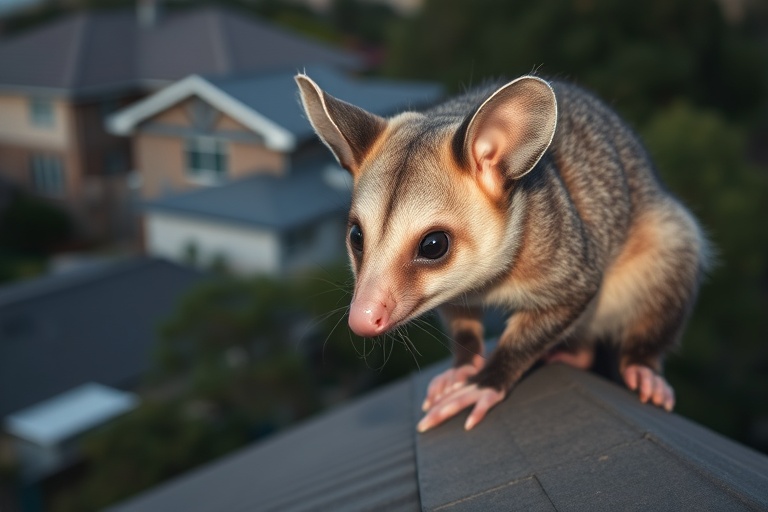 Possum in Maude residential area